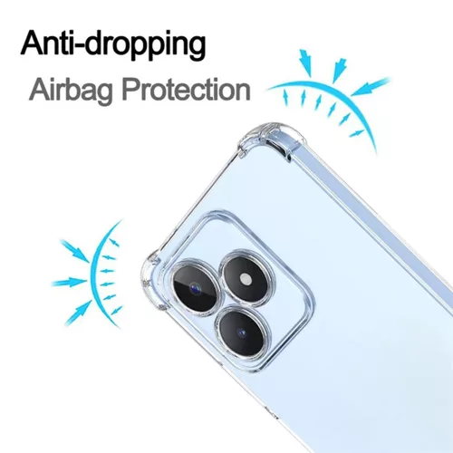 Techsuit - Shockproof Átlátszó Ütésálló Szilikon tok - Realme C51 / Note 50 - Átlátszó