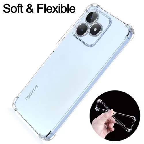 Techsuit - Shockproof Átlátszó Ütésálló Szilikon tok - Realme C51 / Note 50 - Átlátszó