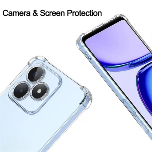 Techsuit - Shockproof Átlátszó Ütésálló Szilikon tok - Realme C51 / Note 50 - Átlátszó