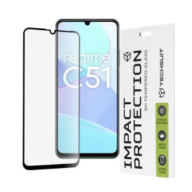   Techsuit - 111D Full Cover / Full Glue üvegfólia - Realme C51 / Note 50 - Fekete széllel
