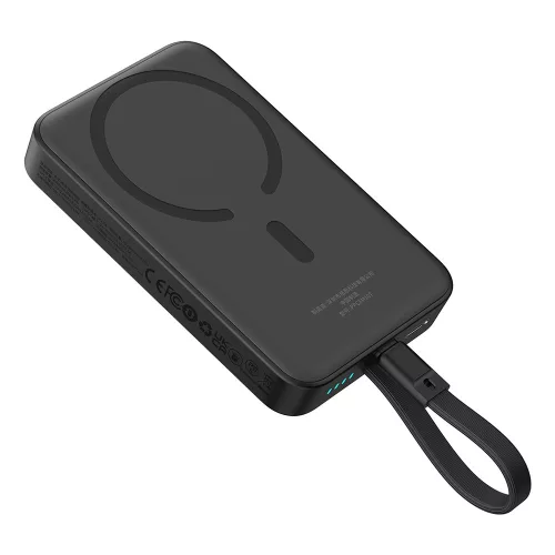 Baseus - Power Bank Mágneses Mini (P1002210B113-00) - MagSafe, 2x USB-C, Lightning, 30W, Gyorstöltés, 10000mAh - Fekete