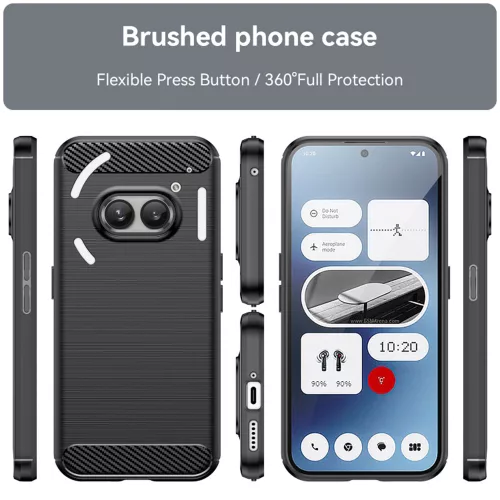 Techsuit - Carbon szilikon tok - Nothing Phone (2a) / (2a) Plus - Fekete