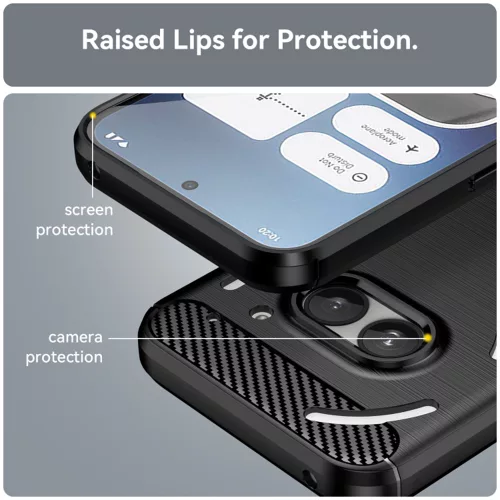 Techsuit - Carbon szilikon tok - Nothing Phone (2a) / (2a) Plus - Fekete