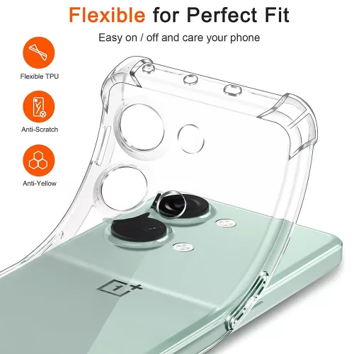 Techsuit - Shockproof Átlátszó Ütésálló Szilikon tok - OnePlus Nord 3 - Átlátszó