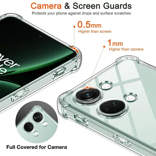 Techsuit - Shockproof Átlátszó Ütésálló Szilikon tok - OnePlus Nord 3 - Átlátszó