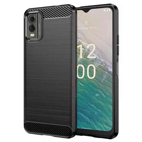 Techsuit - Carbon szilikon tok - Nokia C32 - Fekete