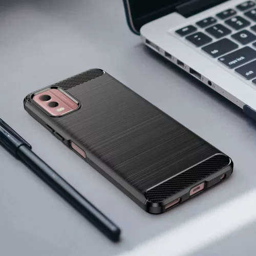 Techsuit - Carbon szilikon tok - Nokia C32 - Fekete