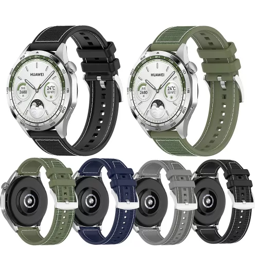 Techsuit - Watchband 22mm (W051) - Huawei Watch GT 2 (46mm)/GT 2 Pro/GT 3 Pro (46mm)/Ultimate, Xiaomi Watch S1 - Black