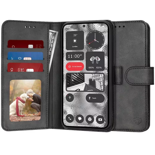 Techsuit - Diary Book kinyitható tok - Nothing Phone (2) - Fekete