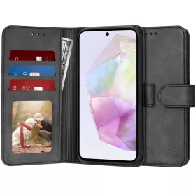   Techsuit - Diary Book kinyitható tok - Samsung Galaxy A35 5G - Fekete