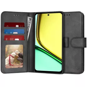   Techsuit - Diary Book kinyitható tok - Realme C67 4G - Fekete