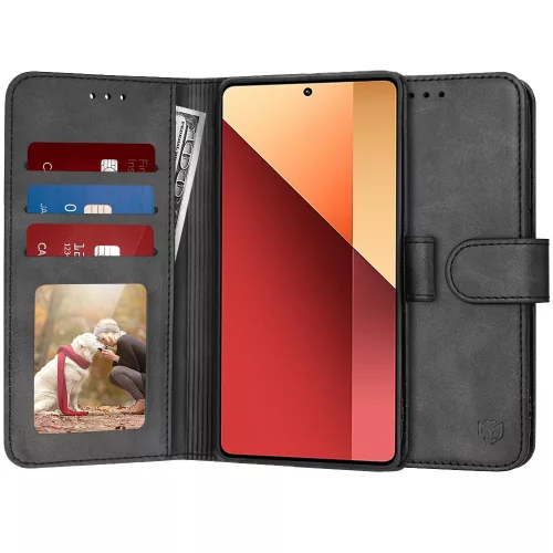 Techsuit - Diary Book kinyitható tok - Xiaomi Redmi Note 13 Pro 4G / Poco M6 Pro 4G - Fekete