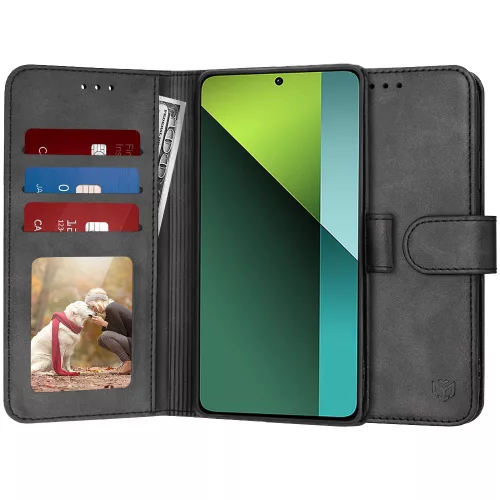Techsuit - Diary Book kinyitható tok - Xiaomi Redmi Note 13 Pro 5G / Poco X6 - Fekete
