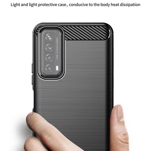 Techsuit - Carbon szilikon tok - Huawei P Smart 2021 - Fekete