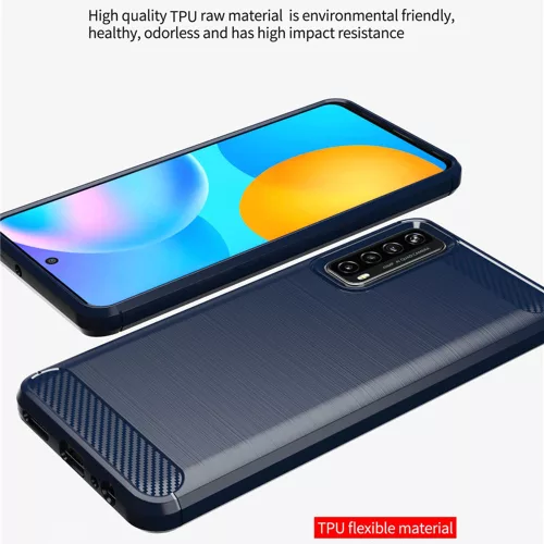 Techsuit - Carbon szilikon tok - Huawei P Smart 2021 - Fekete
