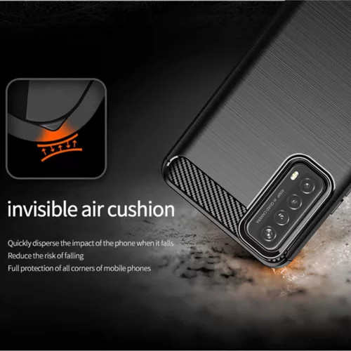 Techsuit - Carbon szilikon tok - Huawei P Smart 2021 - Fekete