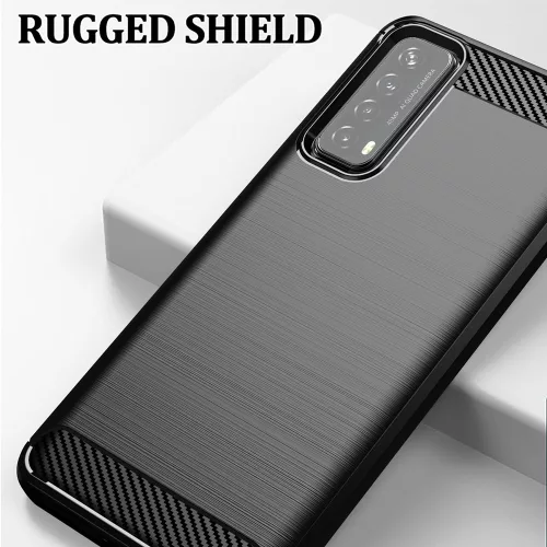 Techsuit - Carbon szilikon tok - Huawei P Smart 2021 - Fekete