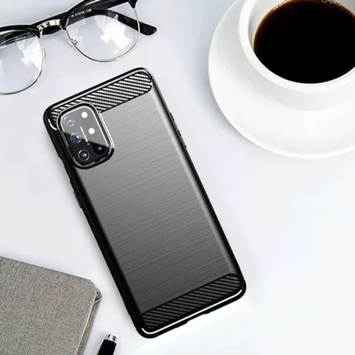 TechSuit - Carbon szilikon tok - OnePlus 8T - Fekete