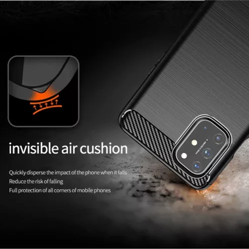TechSuit - Carbon szilikon tok - OnePlus 8T - Fekete