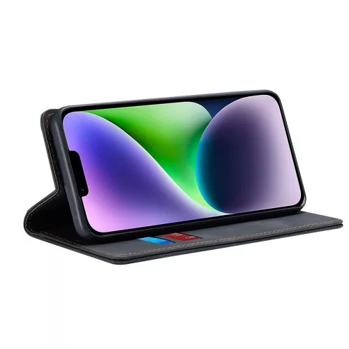 Techsuit - Confy Cover kinyitható tok - iPhone 14 Plus - Fekete