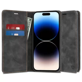   Techsuit - Confy Cover kinyitható tok - iPhone 14 Pro - Fekete