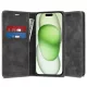 Techsuit - Confy Cover kinyitható tok - iPhone 15 Plus - Fekete