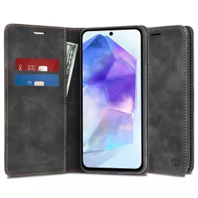   Techsuit - Confy Cover kinyitható tok - Samsung Galaxy A55 5G - Fekete