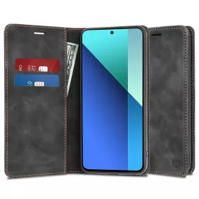   Techsuit - Confy Cover kinyitható tok - Xiaomi Redmi Note 13 4G - Fekete