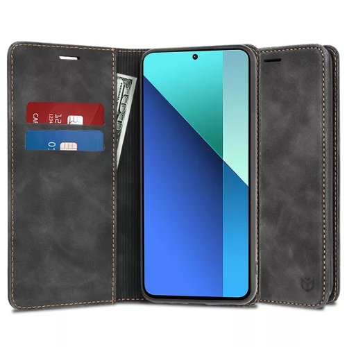 Techsuit - Confy Cover kinyitható tok - Xiaomi Redmi Note 13 4G - Fekete