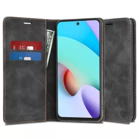   Techsuit - Confy Cover kinyitható tok - Xiaomi Redmi 10 / Redmi 10 2022 - Fekete