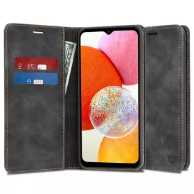   Techsuit - Confy Cover kinyitható tok - Samsung Galaxy A14 4G / A14 5G - Fekete