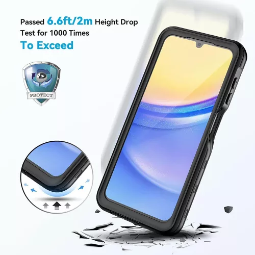 ShellBox - Vízálló tok (IP68 védelem) - Samsung Galaxy A15 4G / A15 5G - Fekete
