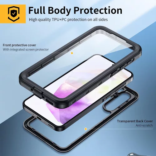 ShellBox - Vízálló tok (IP68 védelem) - Samsung Galaxy A35 5G - Fekete