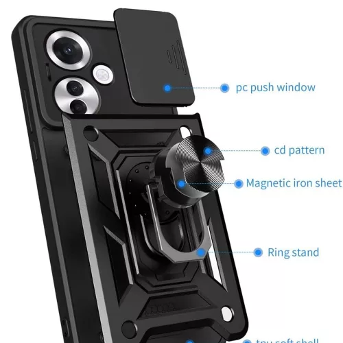 Techsuit - CamShield ütésálló tok - Oppo Reno11 F - Fekete