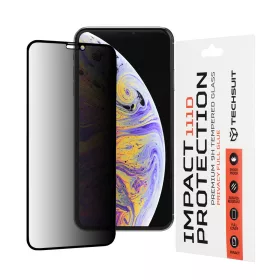   Techsuit - 111D Privacy betekintésgátló üvegfólia - iPhone XS Max / iPhone 11 Pro Max - Fekete
