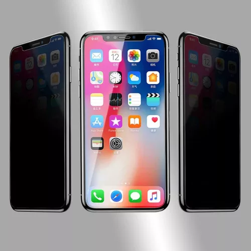 Techsuit - 111D Privacy betekintésgátló üvegfólia - iPhone XS Max / iPhone 11 Pro Max - Fekete