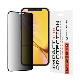   Techsuit - 111D Privacy betekintésgátló üvegfólia - iPhone XR / iPhone 11 - Fekete