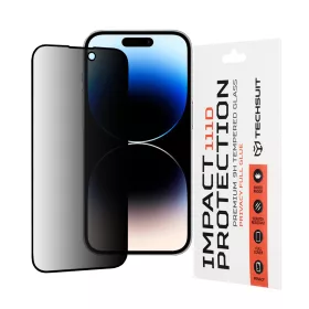   Techsuit - 111D Privacy betekintésgátló üvegfólia - iPhone 14 Pro - Fekete