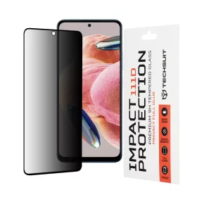   Techsuit - 111D Privacy betekintésgátló üvegfólia - Xiaomi Redmi Note 12 4G / 12 5G / Poco X5 - Fekete