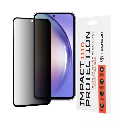 Techsuit - 111D Privacy betekintésgátló üvegfólia - Samsung Galaxy A54 - Fekete
