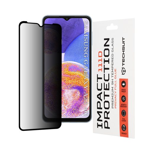 Techsuit - 111D Privacy betekintésgátló üvegfólia - Samsung Galaxy A23 / A13 4G - Fekete