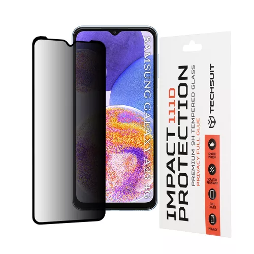 Techsuit - 111D Privacy betekintésgátló üvegfólia - Samsung Galaxy A23 / A13 4G - Fekete