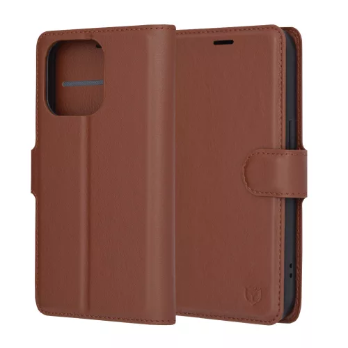 Techsuit - Leather Folio kinyitható tok - iPhone 14 Pro - Barna