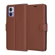 Techsuit - Leather Folio kinyitható tok - Motorola Edge 30 Neo - Barna