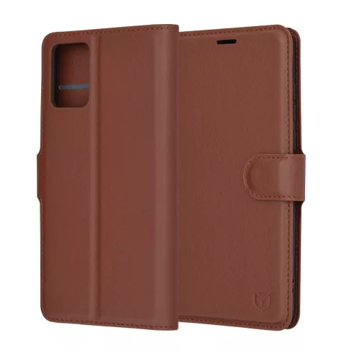 Techsuit - Leather Folio kinyitható tok - Motorola Edge 30 Neo - Barna