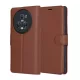 Techsuit - Leather Folio kinyitható tok - Honor Magic5 Pro - Barna