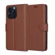 Techsuit - Leather Folio kinyitható tok - iPhone 15 Pro - Barna