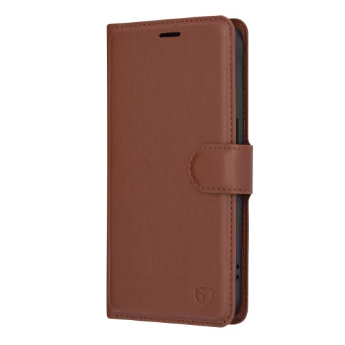 Techsuit - Leather Folio kinyitható tok - iPhone 15 Pro - Barna