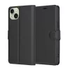Techsuit - Leather Folio kinyitható tok - iPhone 15 Plus - Fekete