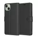 Techsuit - Leather Folio kinyitható tok - iPhone 15 Plus - Fekete